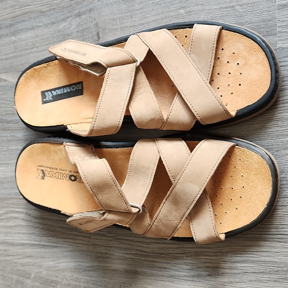 Romika beige nubuck suede slide sandals, size 41 - Picture 2 of 10